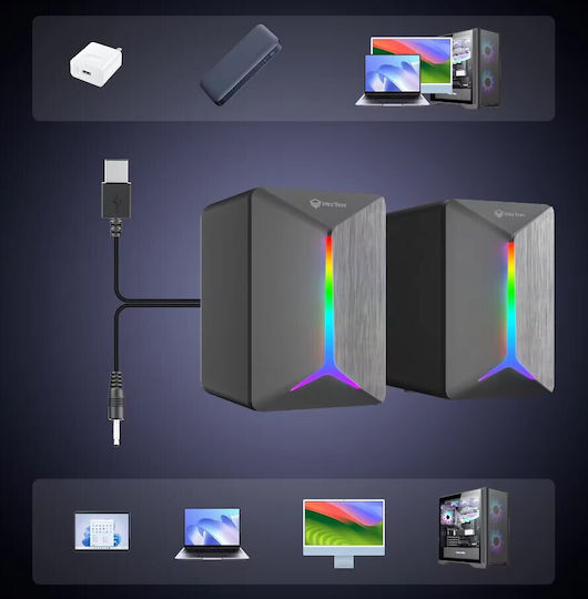 Meetion SP2011 Computerlautsprecher 2.0 mit Leistung 6W in Schwarz Farbe