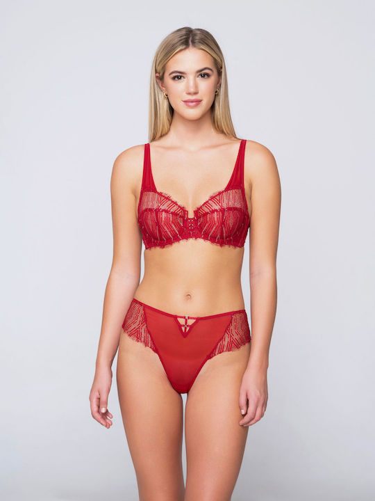 Luna Balconette Balconette Bra without Padding red