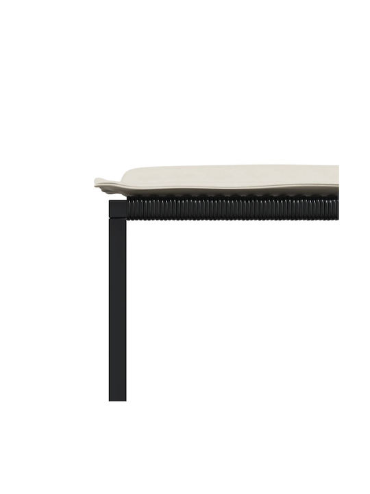 Gartenhocker Würfel Außengebrauch Rattan mit Kissen Schwarze 4 Stück 40x40x35cm