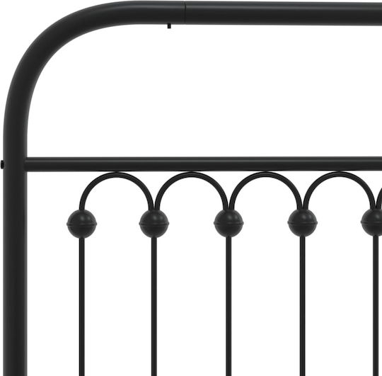 vidaXL Metallic Bed Headboard Black 105x100cm
