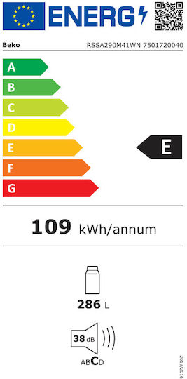 Beko Frigider de conservare 286lt Î150.8xL59.5xA59.2cm. Alb RSSA290M41WN