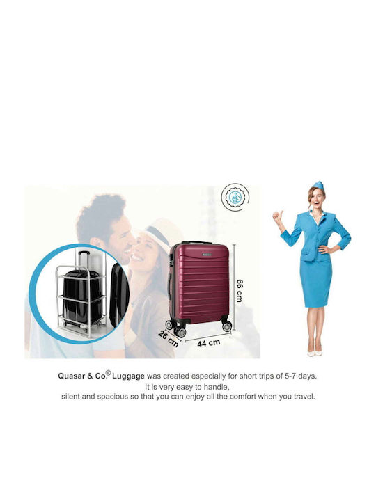Quasar Model Valiză de Călătorie Medie Dură Burgundia cu 4 roți Înălțime 66cm