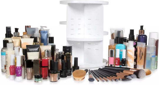 Rio the Beauty Specialists Organizator Rotativ Pentru Cosmetice Cu Separatoare Alb 30x22.9x22.9cm