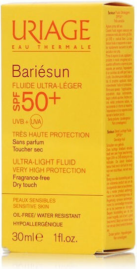 Uriage Bariesun Ultra Light Fluid Αδιάβροχη Αντηλιακή Κρέμα Προσώπου SPF50+ 30ml