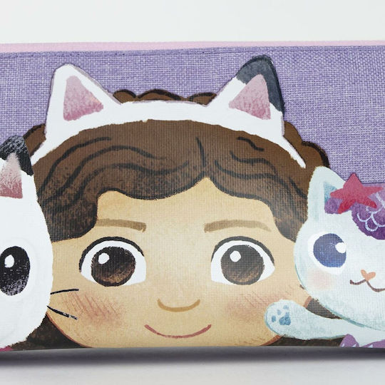 Gabby's Dollhouse Pencil Case with 3 Compartments Lilac