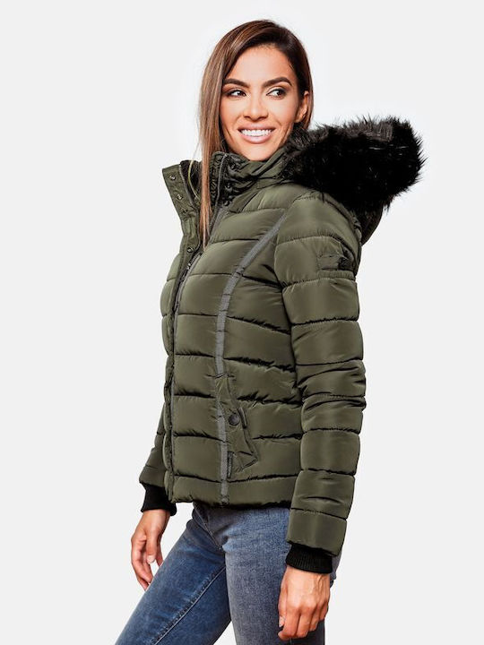 Navahoo Damen Puffer Jacke für Winter Grün NAV-MIAMOR-OLIVE