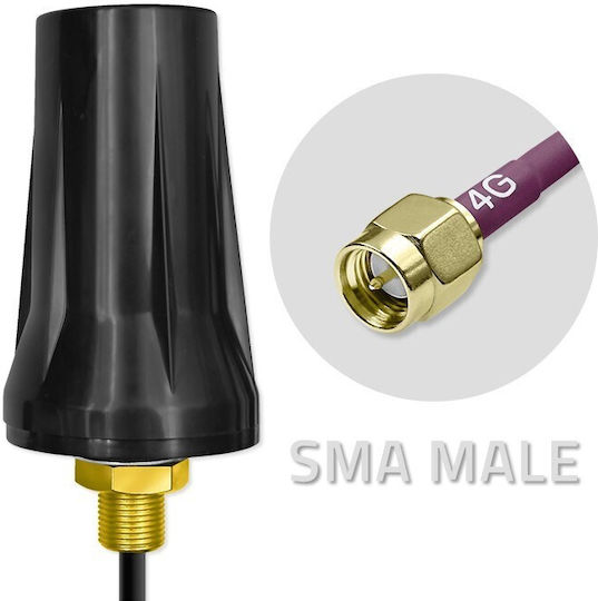 Qoltec 57042 Външен Кантена 4G Паннасочваща 7дБи с връзка SMA Черен