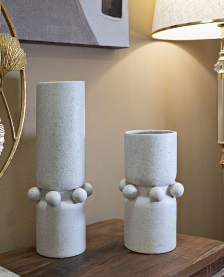 Mauro F Vase Keramik Weiß 15,5xH41cm