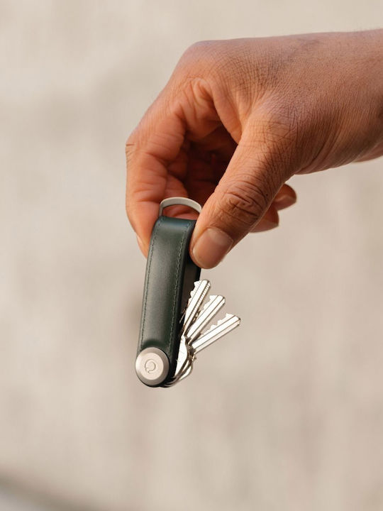 Orbitkey Hybrid Leather Key Organizer Keychain Pine Green