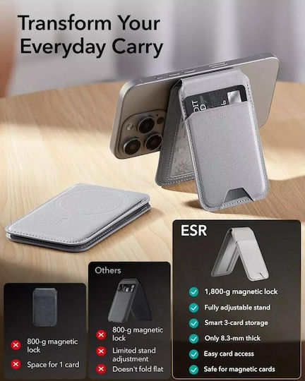 ESR MagSafe Θήκη Καρτών HaloLock Natural Titanium