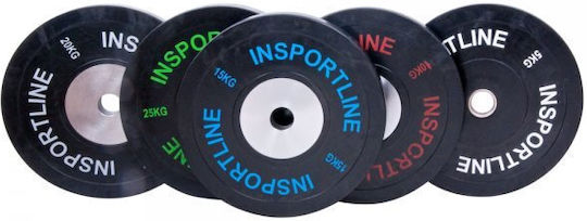 inSPORTline Bumper Δίσκος Ολυμπιακού Τύπου Λαστιχένιος 1 x 25kg Φ50mm