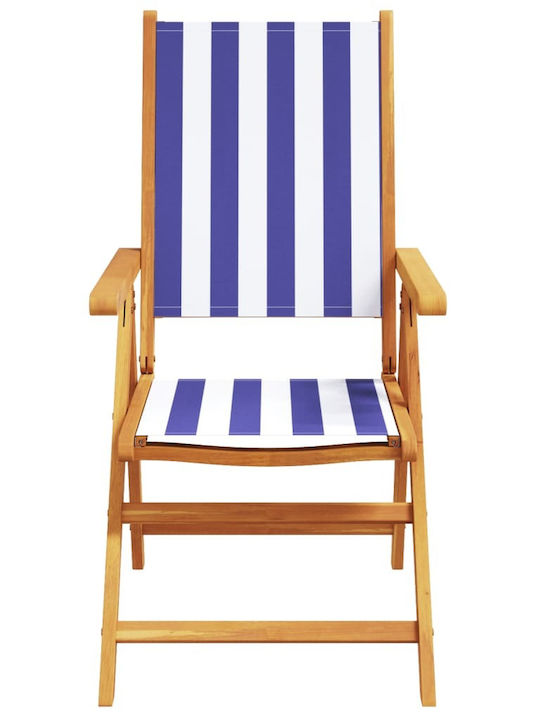 Outdoor Chair Wooden Blue with Cushion 4pcs 48x40x109cm