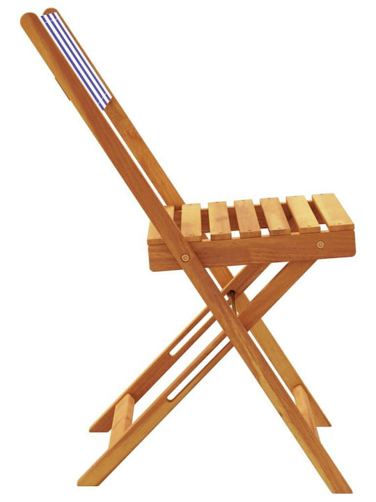 Outdoor Chair Wooden Blue with Cushion 6pcs 37x32.5x80cm