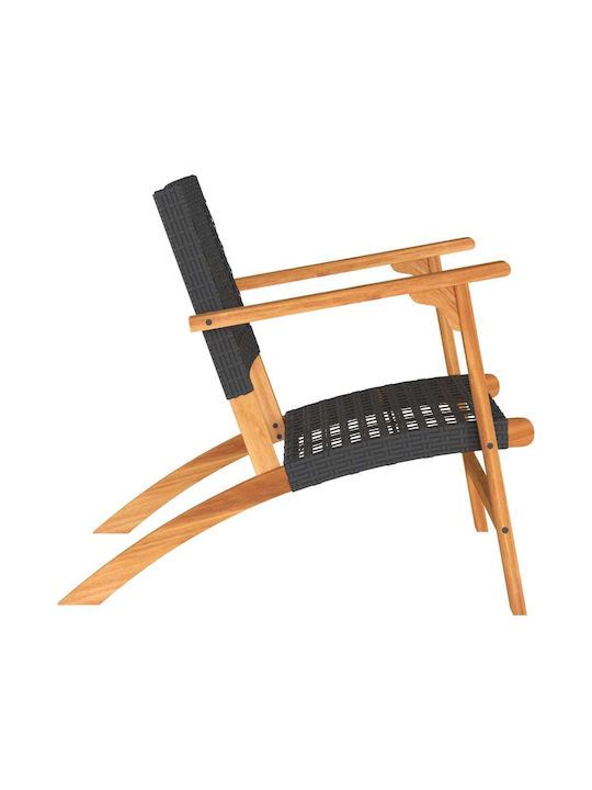 Outdoor Chair Rattan Black 2pcs 54x40x76cm
