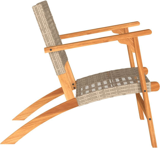 Outdoor-Stuhl Rattan Beige 2Stück 54x40x76εκ.