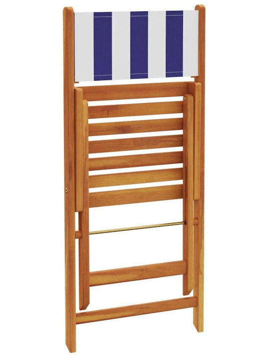Outdoor Chair Wooden Blue with Cushion 6pcs 37x32.5x80cm