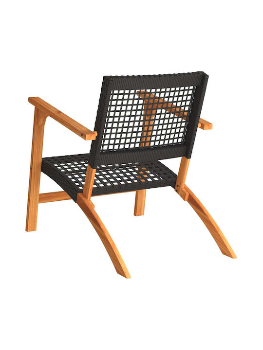 Outdoor Chair Rattan Black 2pcs 54x40x76cm