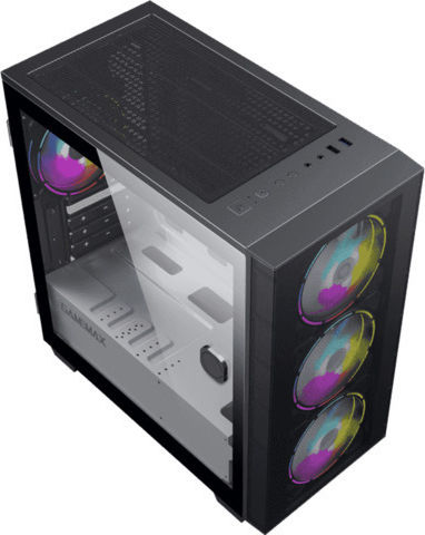 GameMax Aero Mini Gaming Midi Tower Computer Case with Window Panel and RGB Lighting Black