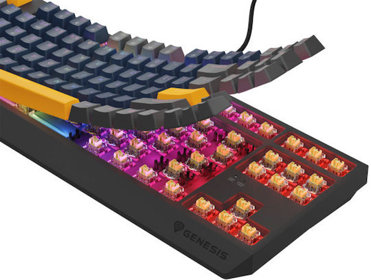 Genesis Thor 230 TKL Gaming Μηχανικό Πληκτρολόγιο Tenkeyless με Outemu Panda διακόπτες και RGB φωτισμό (Αγγλικό US) Naval Blue Positive