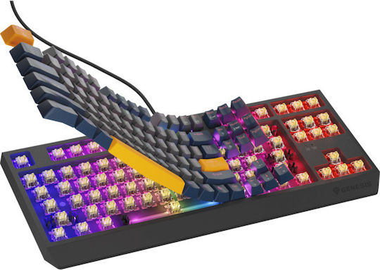 Genesis Thor 230 TKL Gaming Mechanical Keyboard Tenkeyless with Outemu Panda switches and RGB lighting (English US) Naval Blue Negative