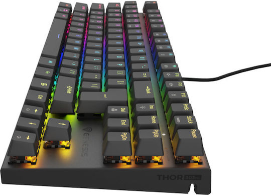 Genesis Thor 303 TKL Gaming Mechanical Keyboard Tenkeyless with Outemu Brown switches and RGB lighting (English US)