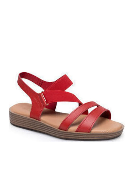 Flache Sandalen für Damen in Rot Farbe