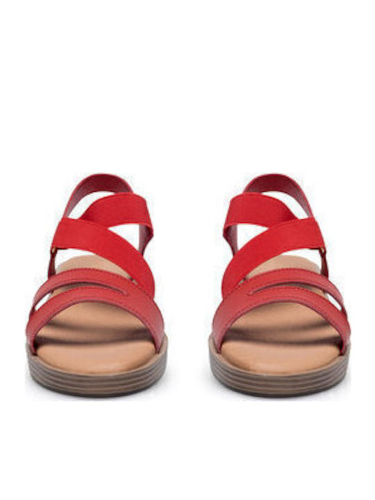 Flache Sandalen für Damen in Rot Farbe