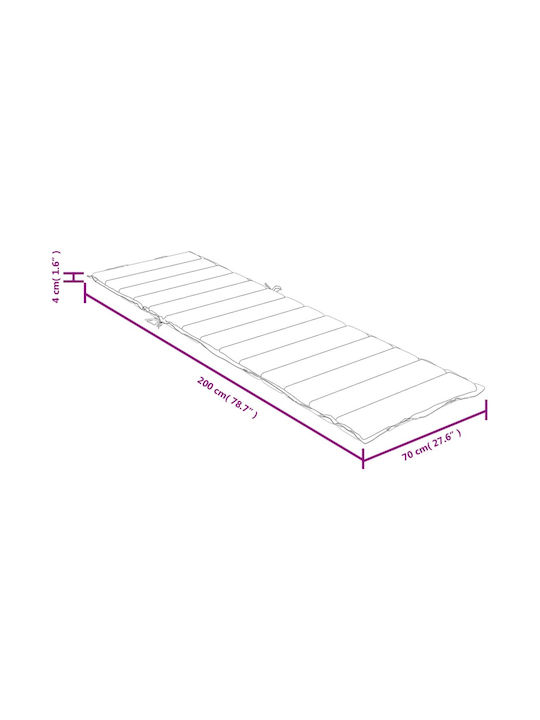 vidaXL Sunbed Cushion with Backrest Beige Melange 70x200cm