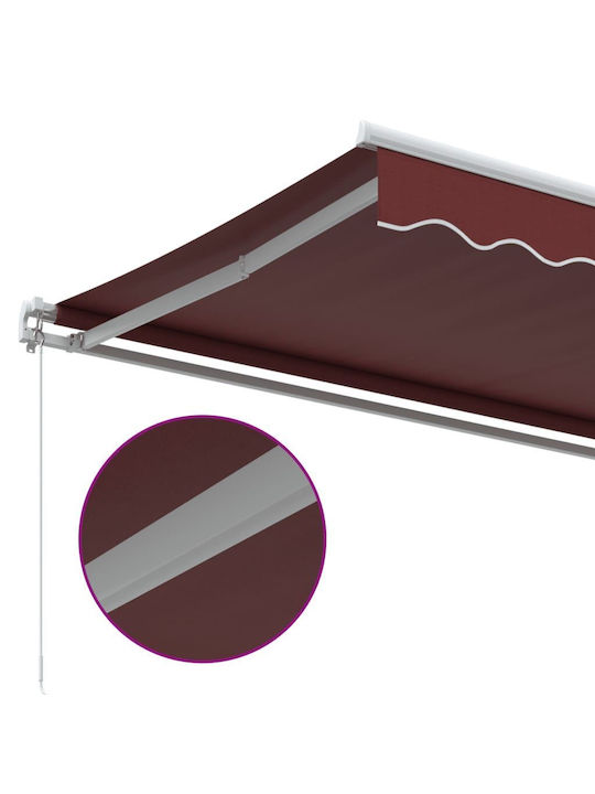 vidaXL Terrace Wall Tent with LED Light Burgundy 3x2.5cm