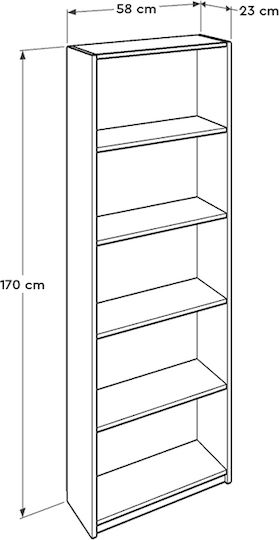 Βιβλιοθήκη Max Λευκό 58x23x170εκ.