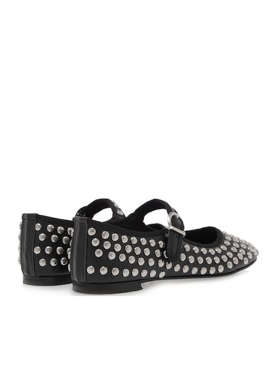 Synthetic Leather Ballerinas Black