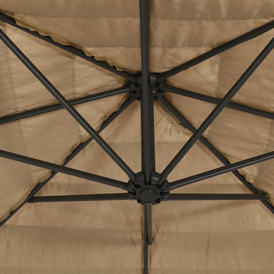 Ομπρέλα Στρογγυλή Μεταλλική Καφέ Φ2.5xΥ2.5m