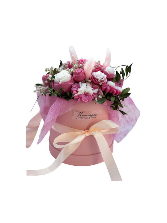 Buchet Din Flori Artificiale Decorative Roz 12cm În Cutie Themagio