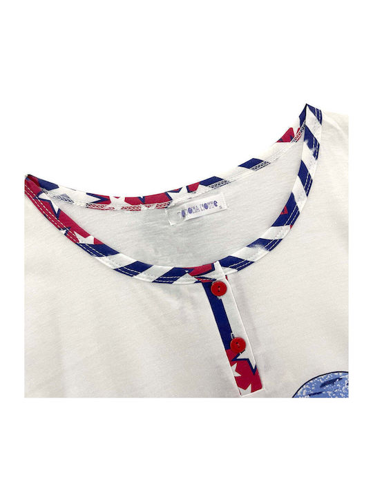 Set de pijama din bumbac pentru femei cu mâneci scurte și pantaloni scurți Gp-128