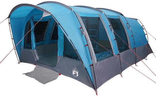 vidaXL Camping Tent Tunnel Blue For 8 People