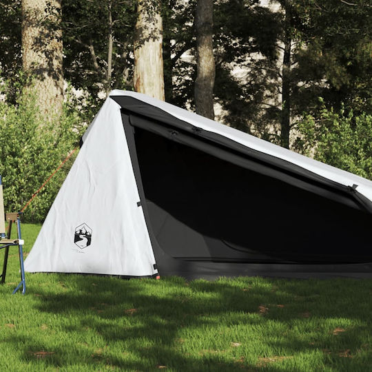 vidaXL Campingzelt Tunnel Klettern Weiß für 1 Person Wasserdicht