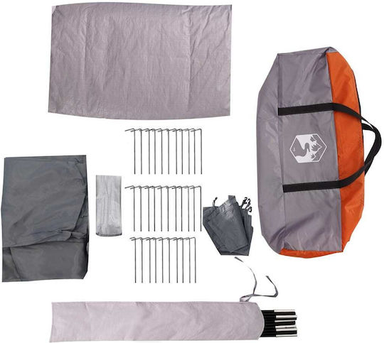 vidaXL Camping Tent Tunnel Orange For 8 People