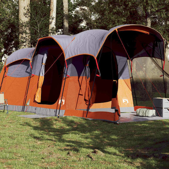 vidaXL Camping Tent Tunnel Orange For 8 People