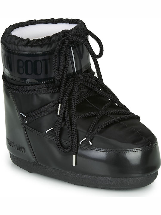 Moon Boot Damenstiefel mit Gummizug Schwarz