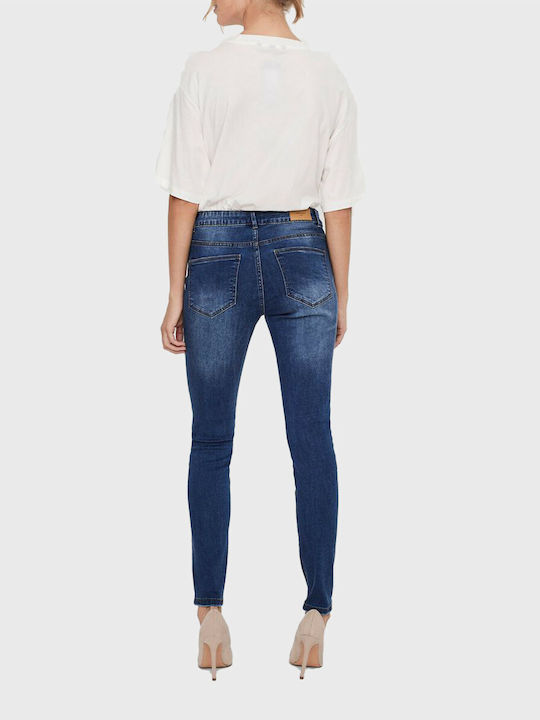 Vero Moda Hanna Hoch tailliert Damenjeanshose in Enger Passform Blue