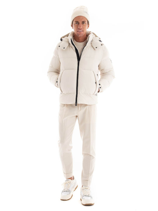 Hugo Boss Ανδρικό Μπουφάν Puffer Off White