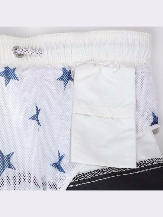 Costume De Baie Bărbați Pantaloni Scurți Alb cu Dungi