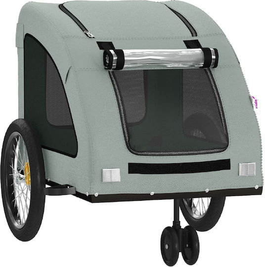 Vidaxl Pet Bicycle Trailer Gray Oxford Fabric Iron Gray
