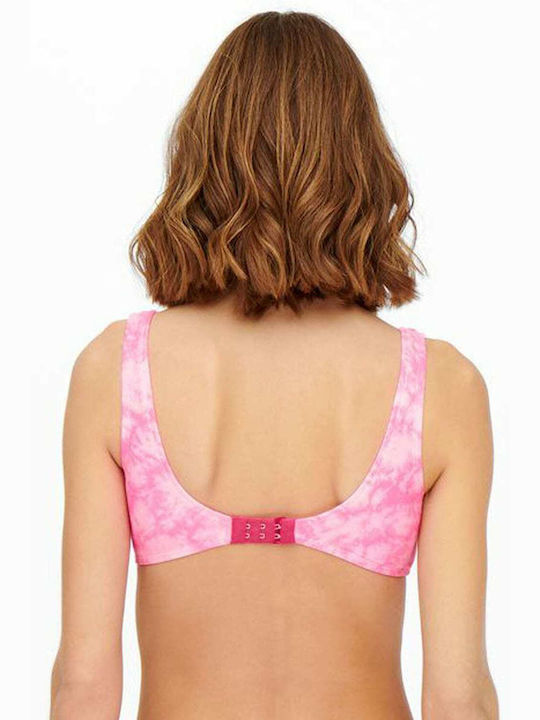 Only Sports Bra Bikini Top Amanda Tie Dye Fuchsia