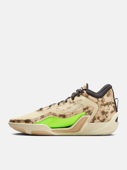 Tatum 1 High Basketball Shoes Fossil / Sesame / Electric Green / Black