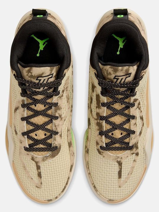 Tatum 1 High Basketball Shoes Fossil / Sesame / Electric Green / Black