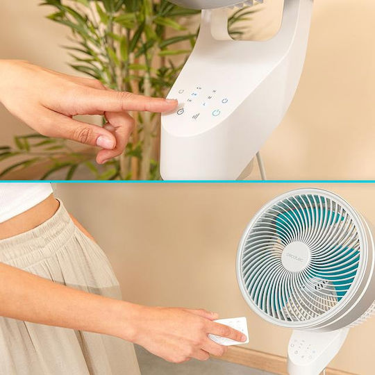 Cecotec Energysilence 1000 Cyclone Smart Ανεμιστήρας Ορθοστάτης 60W Διαμέτρου 22cm με Τηλεχειριστήριο Λευκός