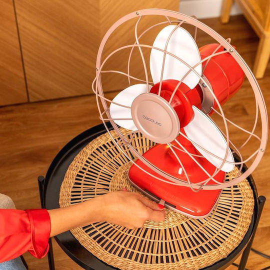 Cecotec Energysilence 1090 Retrodesk Tischgerät Ventilator 40W Lüfterdurchmesser 30cm Rote