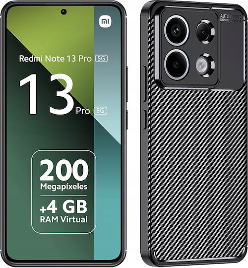 Techsuit Carbon Back Cover Σιλικόνης Μαύρο (Redmi Note 13 Pro 5G / Poco X6)
