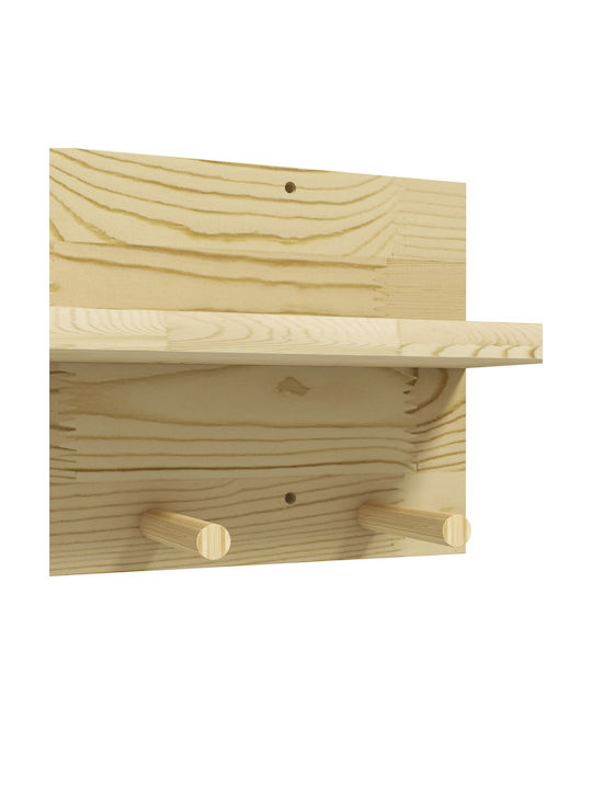 HomCom Κρεμάστρα Τοίχου Ξύλινη 7 Θέσεων Καφέ 80x20x12cm